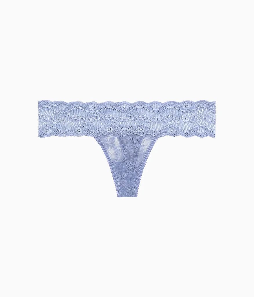 Lace Kiss Thong: Country Blue