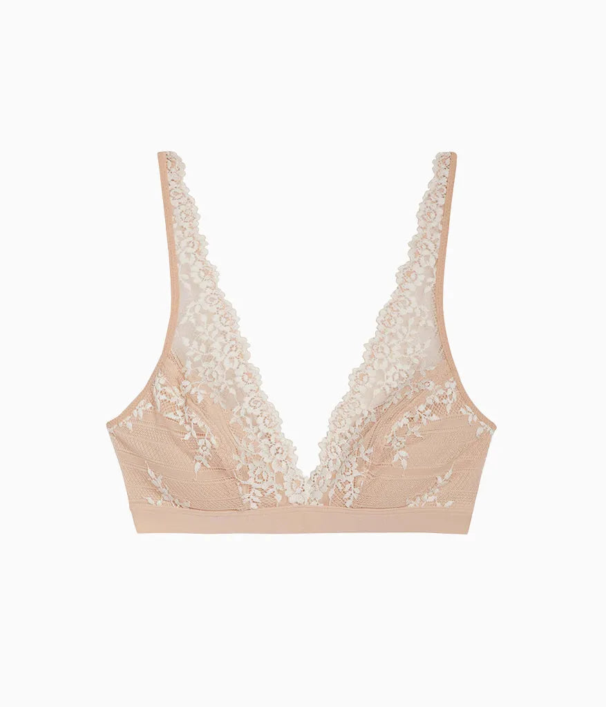 Embrace Lace® Wire Free Bralette: Sand/Ivory