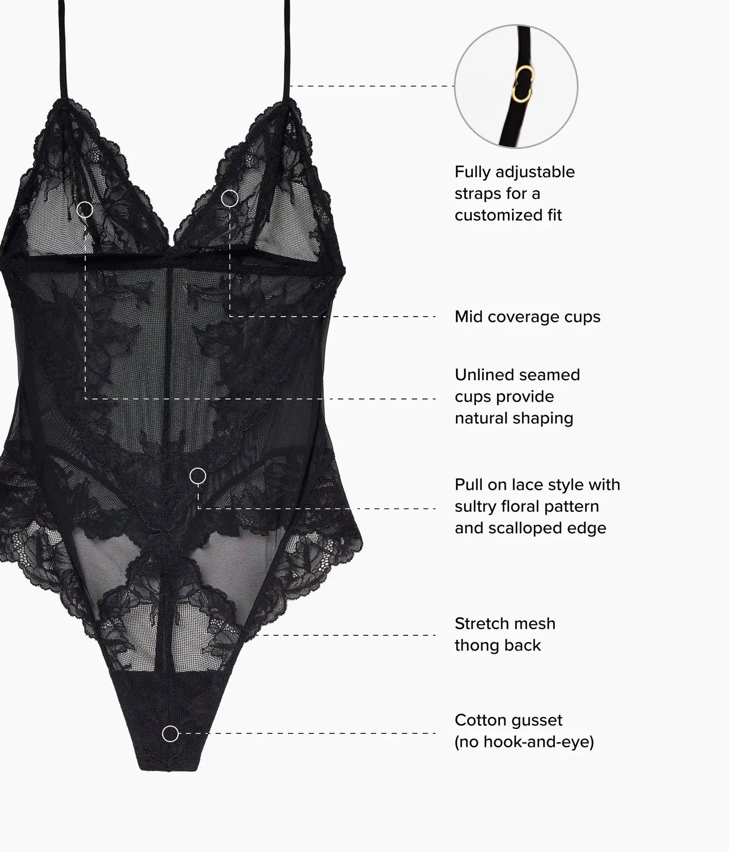 Vivid Attraction Bodysuit: Black
