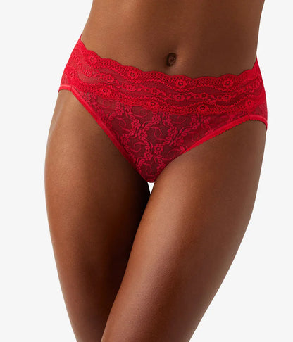 Lace Kiss Hi-Leg: Crimson Red