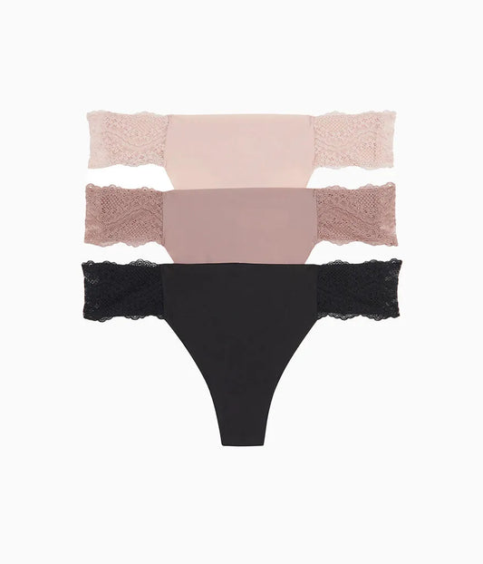 b.bare Thong Panty Pack: Rose Smoke/Antler/Night