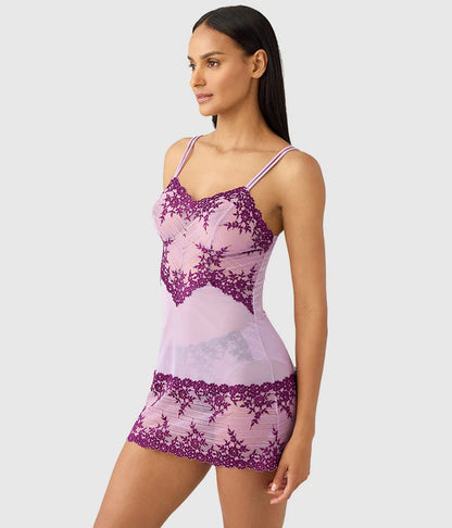 Embrace Lace® Chemise: Lavender Sage/Dark Purple
