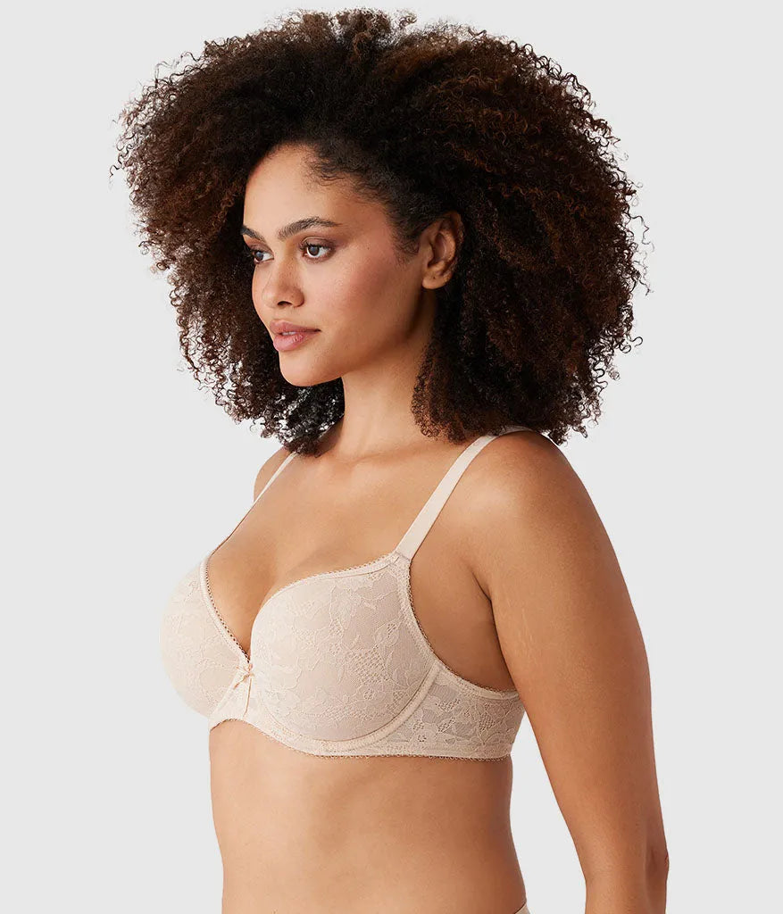 Lace Finesse T-Shirt Bra: Sand