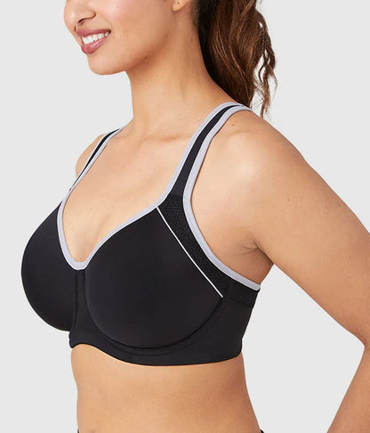 Lindsey Sport Contour Underwire Bra: Black/Lilac Gray