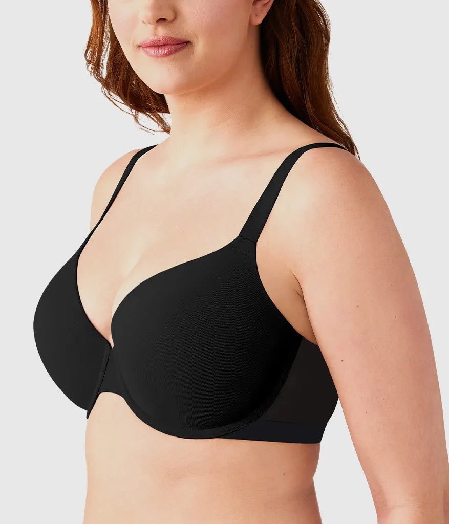 Shape Revelation® Shallow Top Underwire T-Shirt Bra: Black