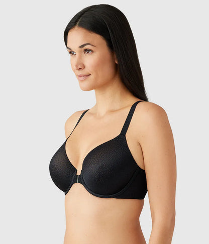 Back Appeal® Front Close T-Shirt Bra: Black
