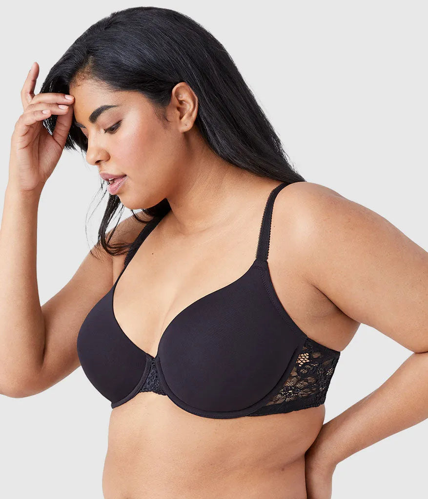 French Garden Seamless Underwire T-Shirt Bra: Black