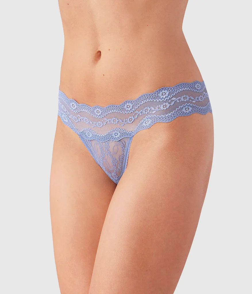 Lace Kiss Thong: Country Blue