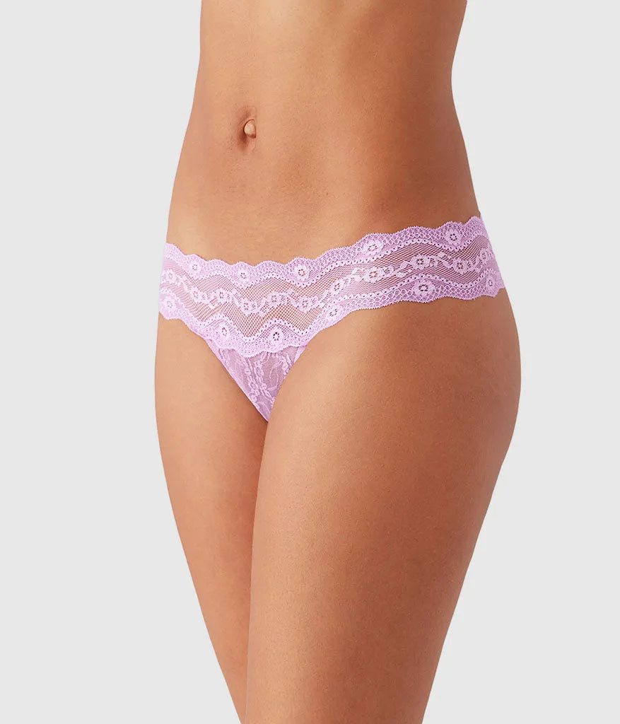 Lace Kiss Thong: Smoky Grape
