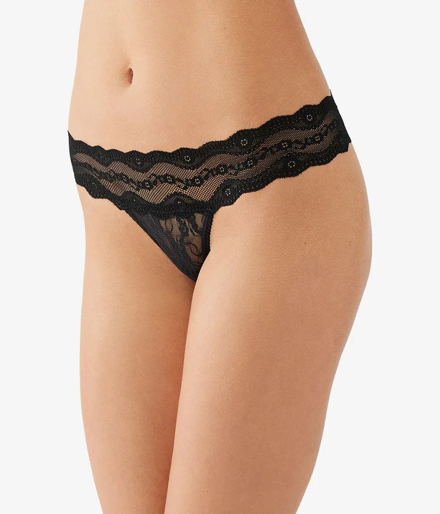Lace Kiss Thong Panty Pack: White/Crimson Red/Night