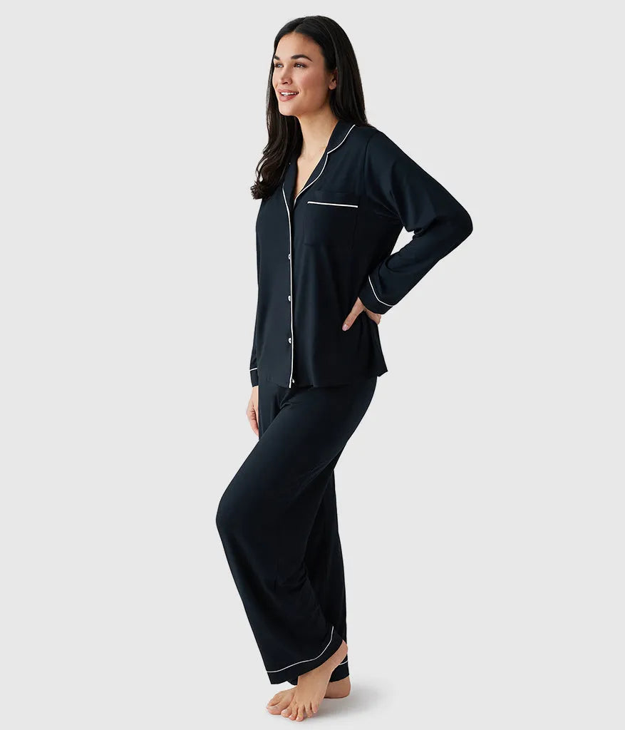 Lease to Lounge Pajama Set: Black