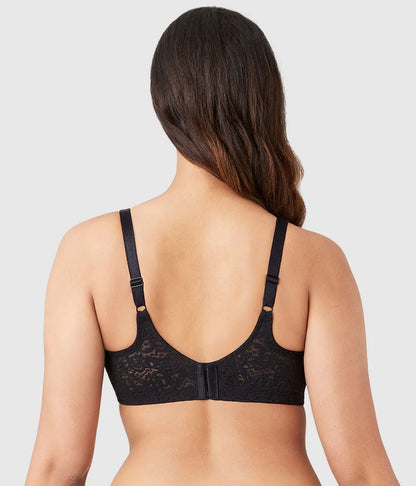 Halo Lace Full Figure Underwire Bra: Black