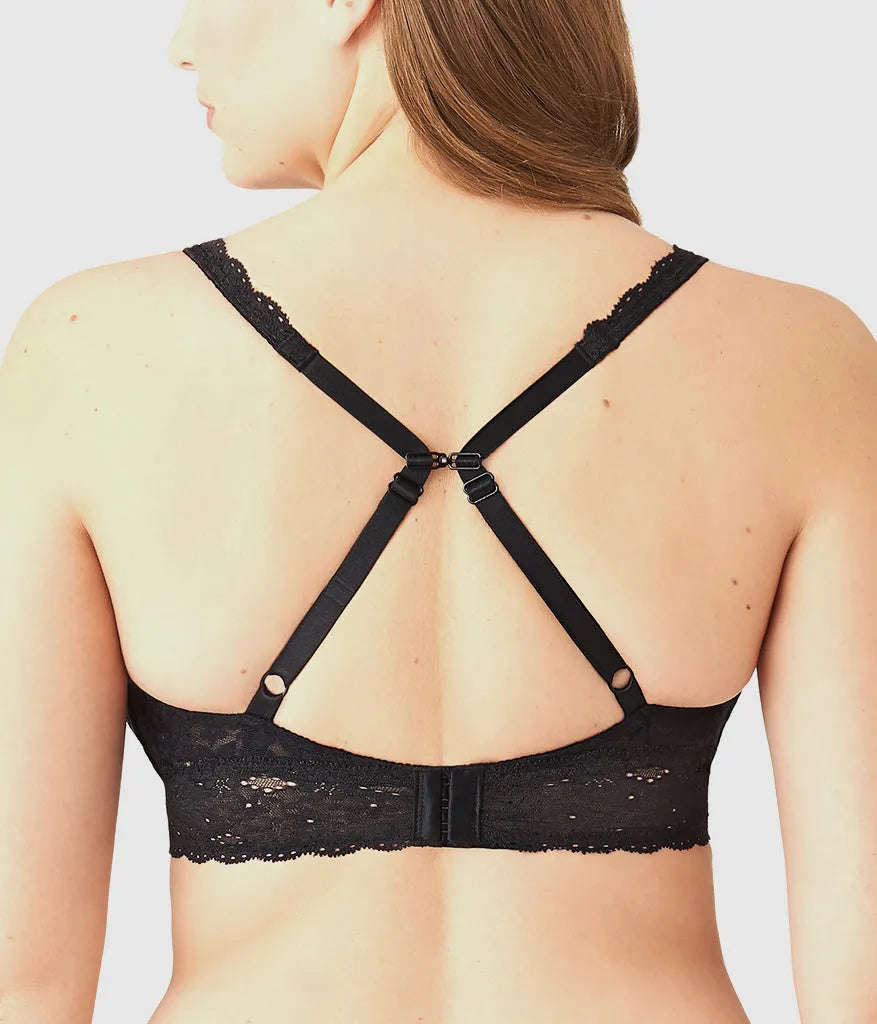 Halo Lace Wire Free Bralette: Black