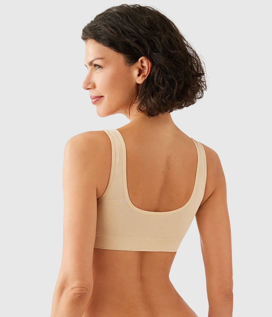 B-Smooth® Front Close Bralette: Sand