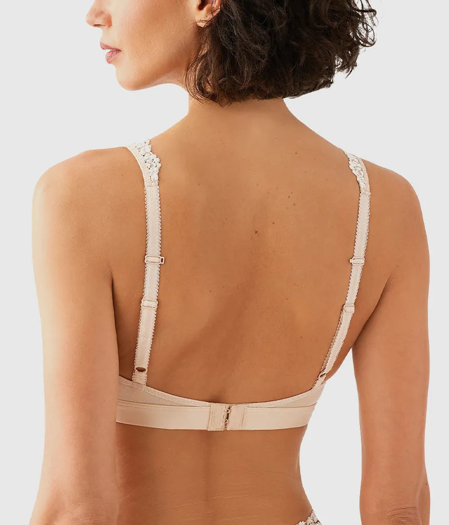 Embrace Lace® Wire Free Bralette: Sand/Ivory