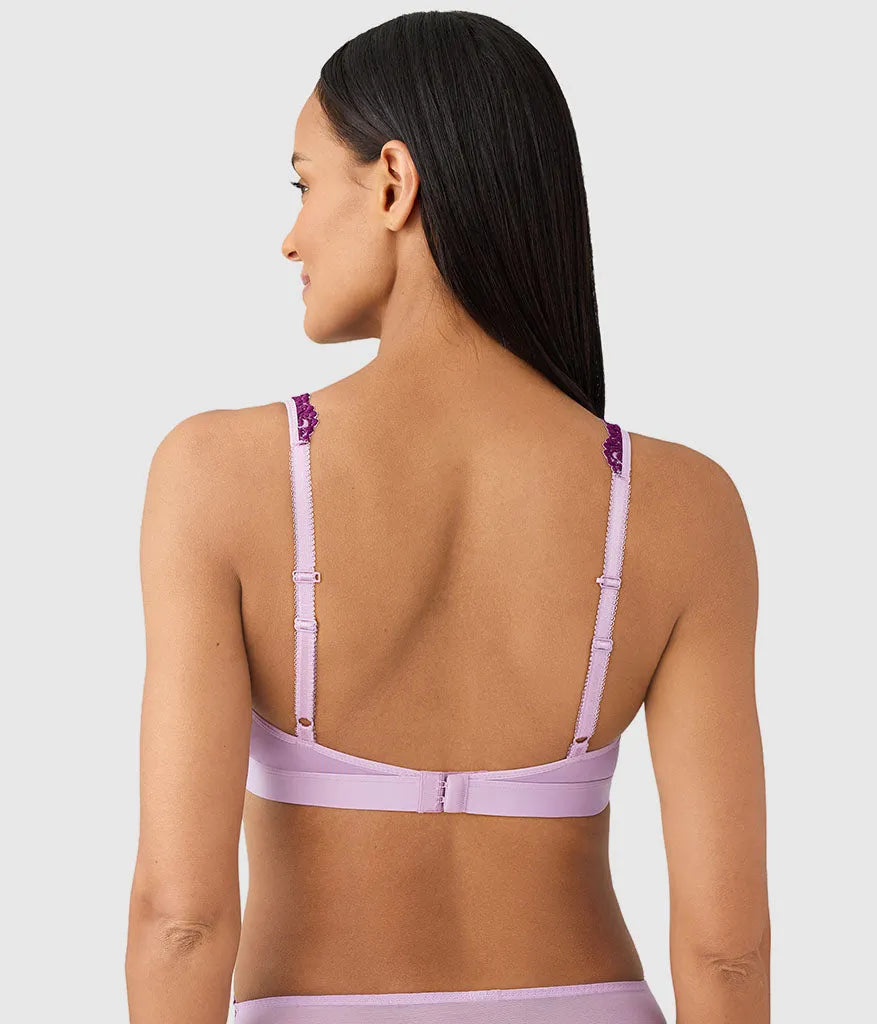 Embrace Lace® Wire Free Bralette: Lavender Sage/Dark Purple