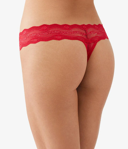 Lace Kiss Thong: Crimson Red