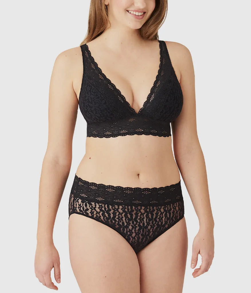 Halo Lace Wire Free Bralette: Black