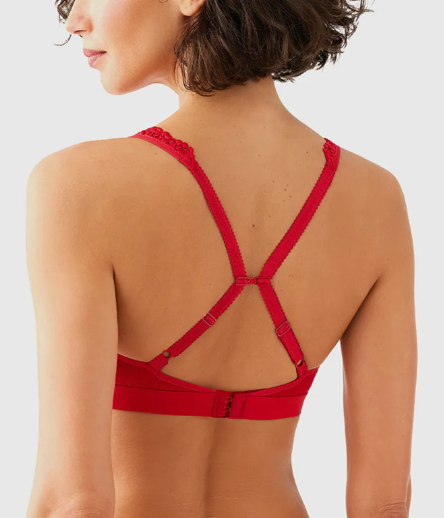 Embrace Lace® Wire Free Bralette: Equestrian Red