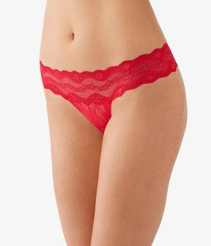 Lace Kiss Thong Panty Pack: White/Crimson Red/Night