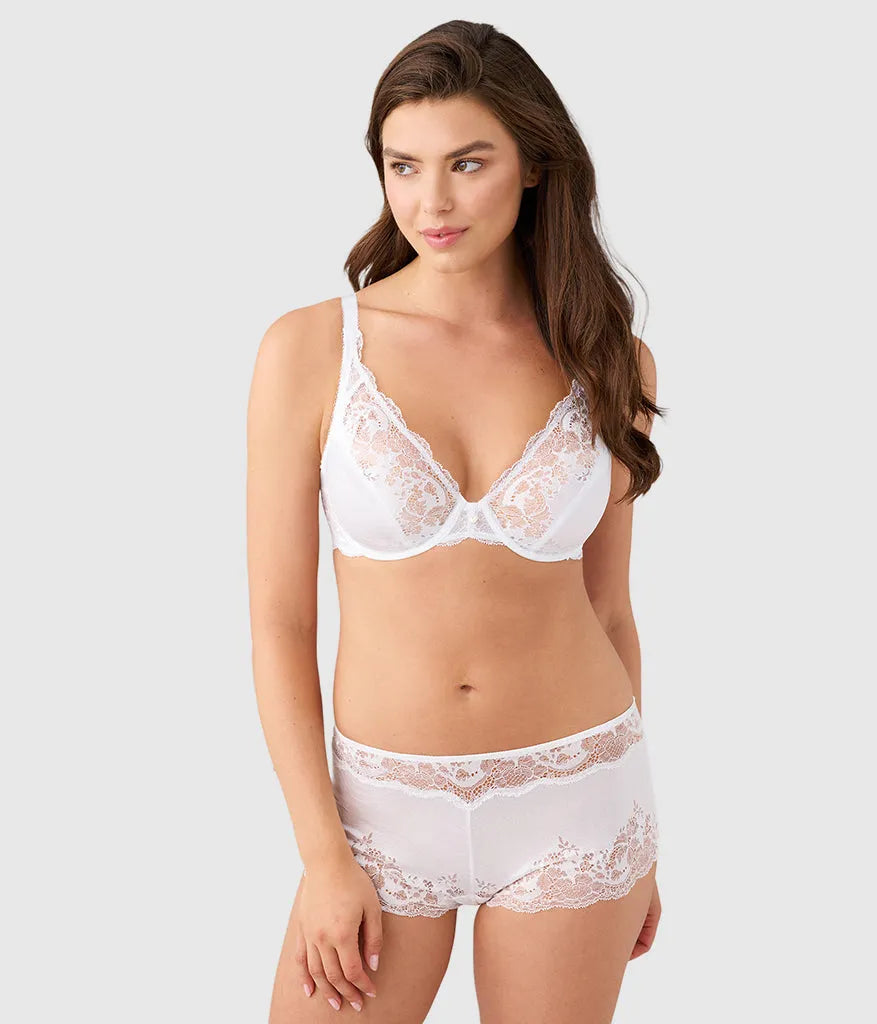 Modern Affair Plunge Underwire Bra: White