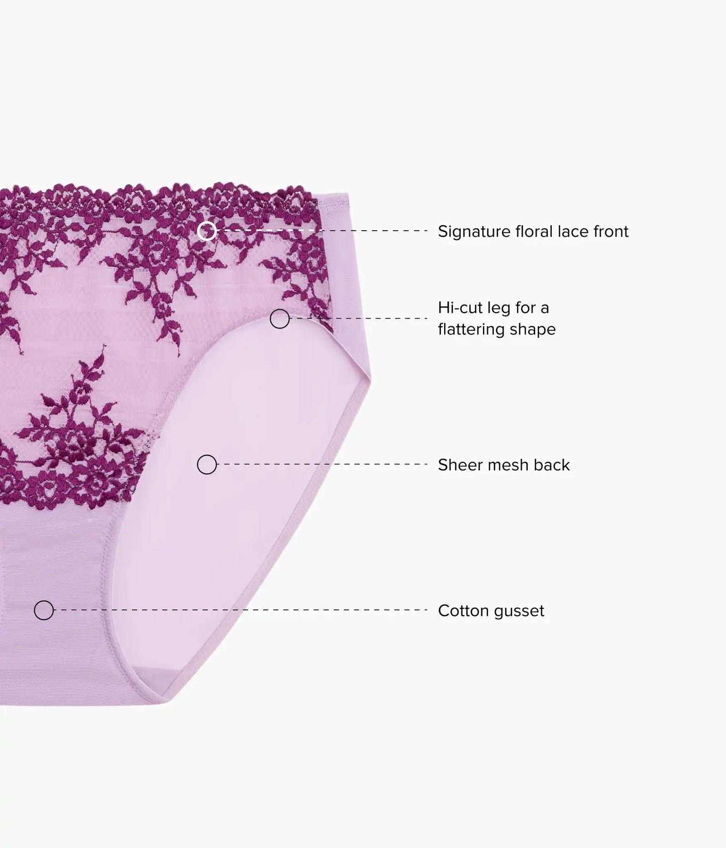 Embrace Lace® Hi-Cut: Lavender Sage/Dark Purple