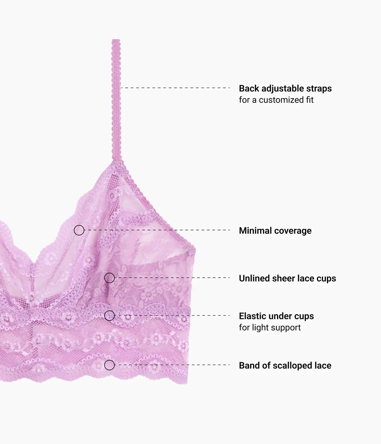 Lace Kiss Bralette: Smoky Grape