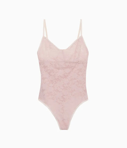 Shadow Scene Bodysuit: Blush Pink
