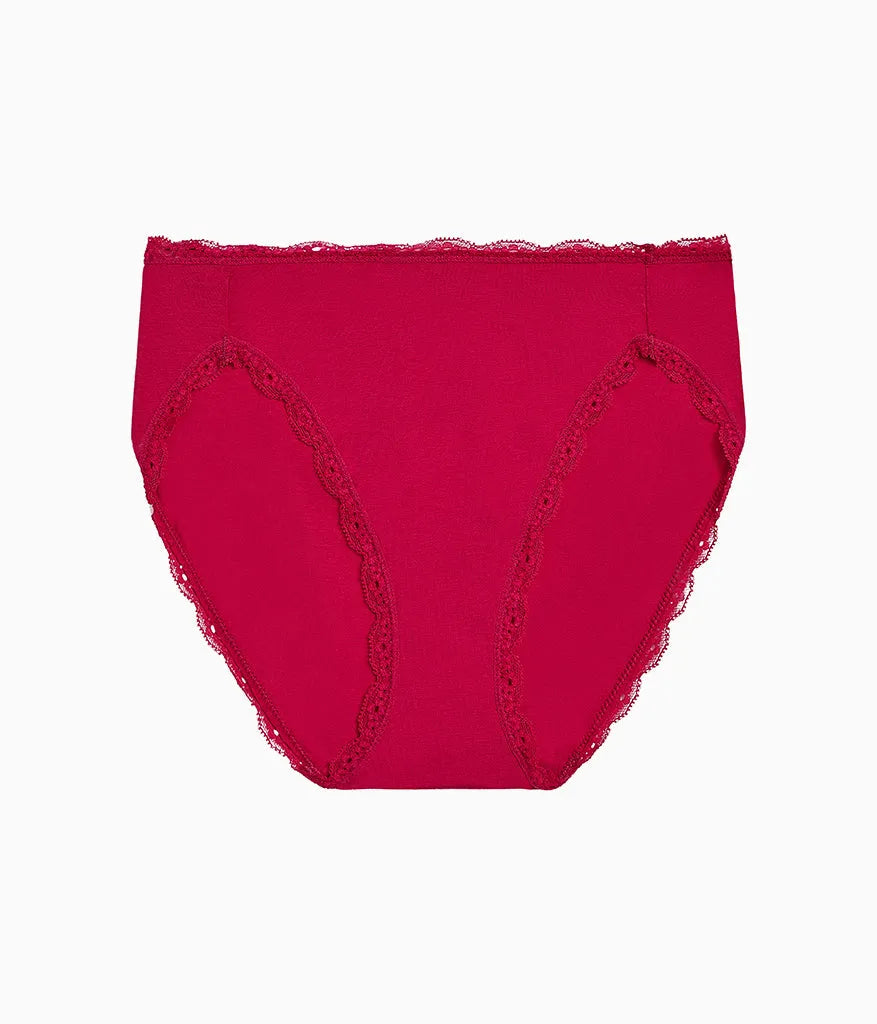 Inspired Eyelet Hi-Leg: Cerise