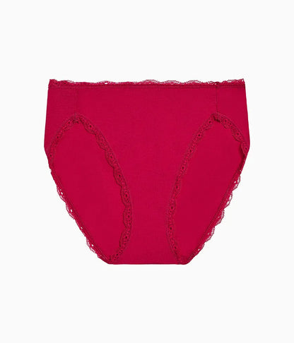 Inspired Eyelet Hi-Leg: Cerise