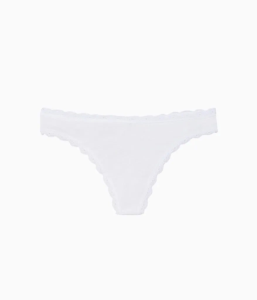 Inspired Eyelet Thong: White