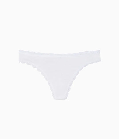 Inspired Eyelet Thong: White