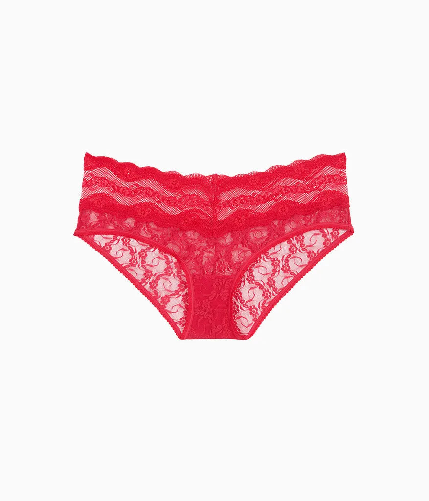 Lace Kiss Hipster: Crimson Red