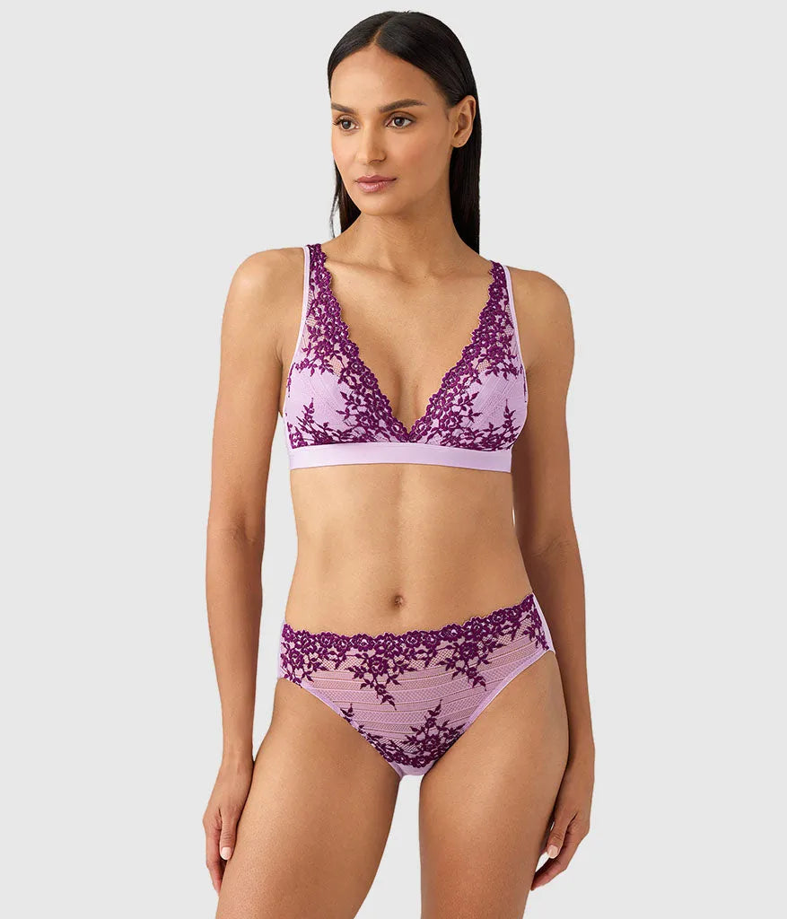 Embrace Lace® Wire Free Bralette: Lavender Sage/Dark Purple