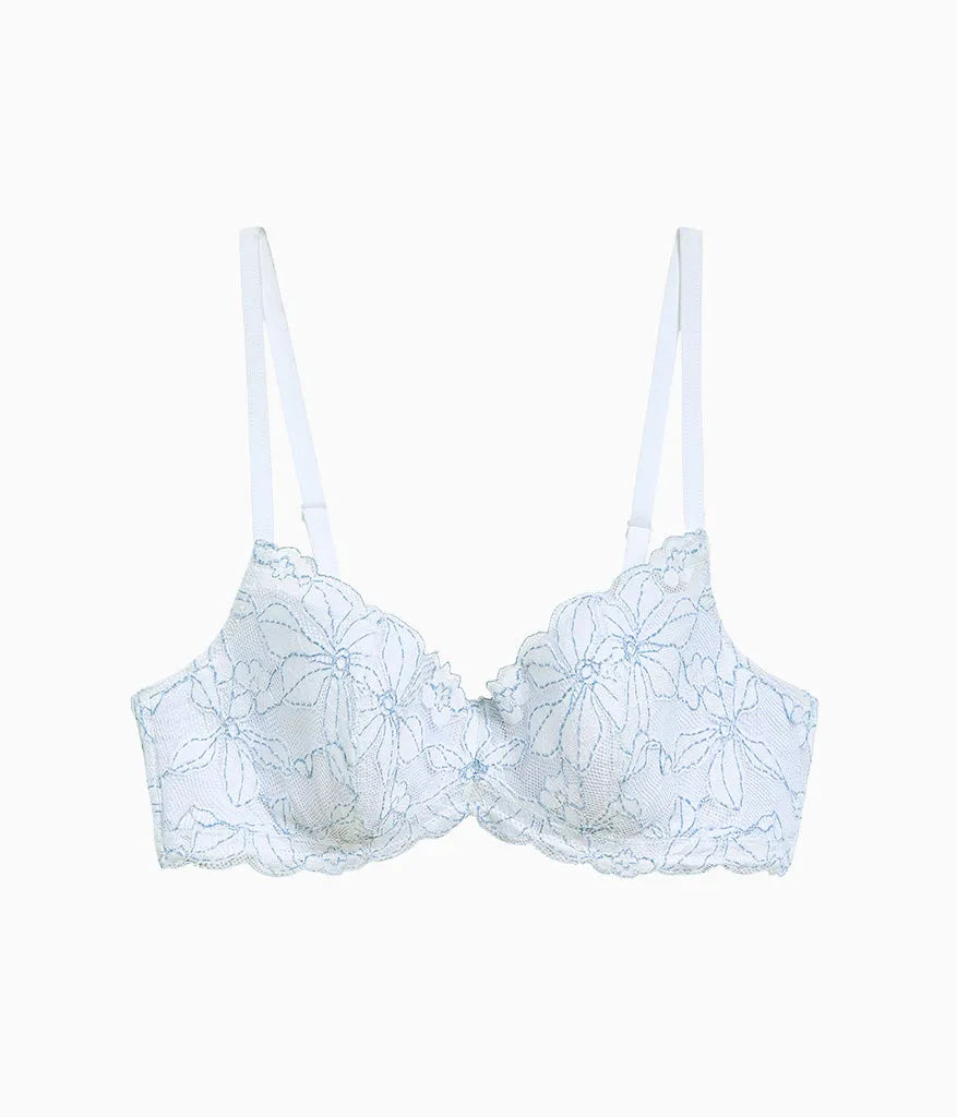 Feeling Famous Balconette Contour Bra: White/Frozen Fjord