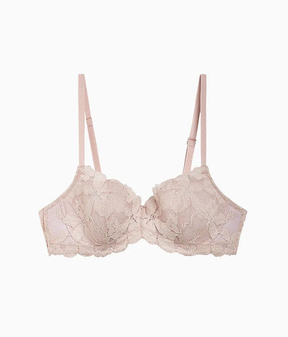 Feeling Famous Balconette Contour Bra: Rose Smoke/White
