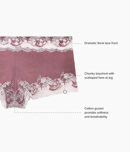 Modern Affair Boyshort: Rose Brown/Cradle Pink