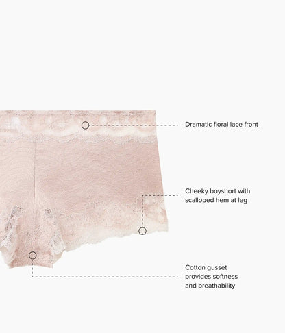 Modern Affair Boyshort: Rose Dust/Angel Wing