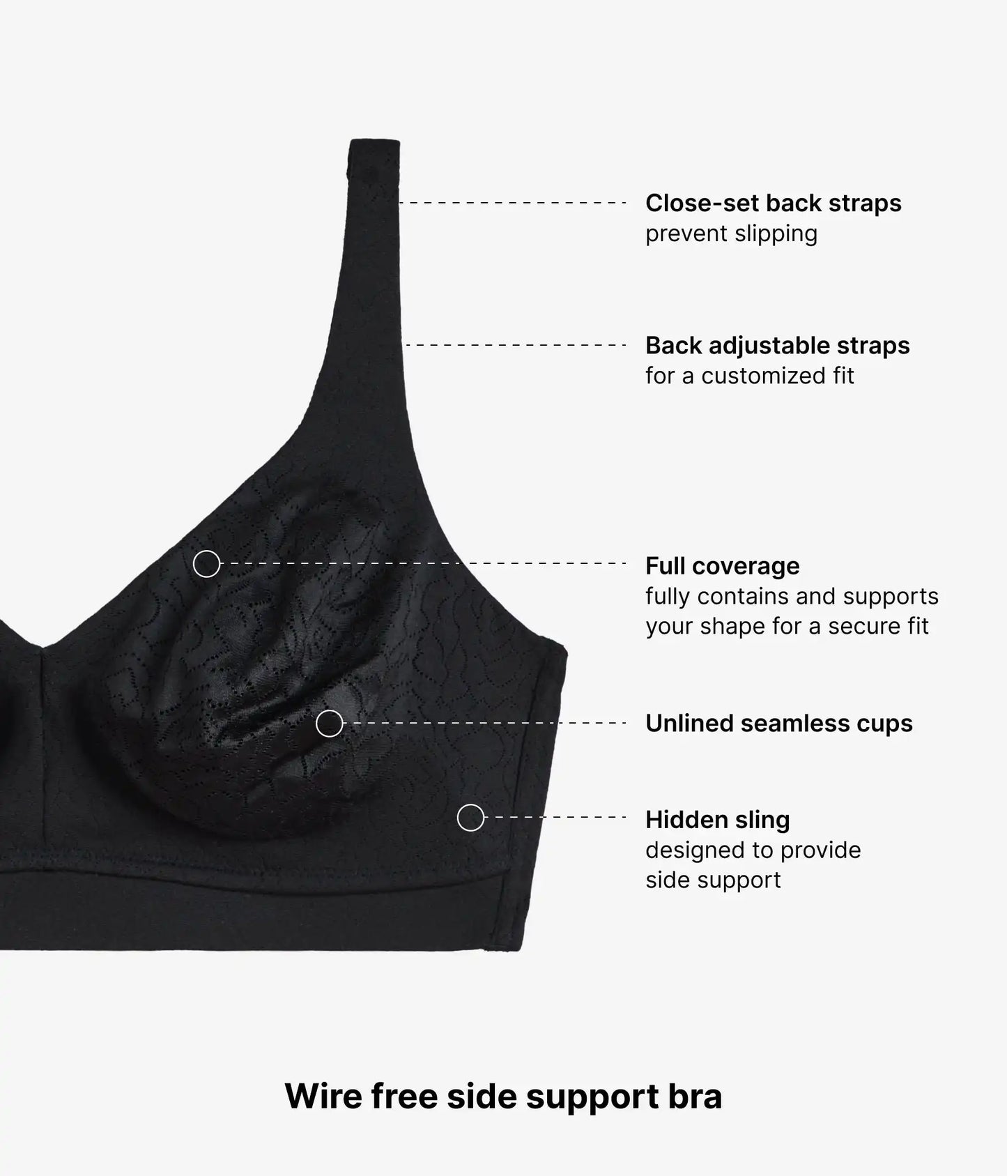 Inside Job™ Wire Free Bra: Black