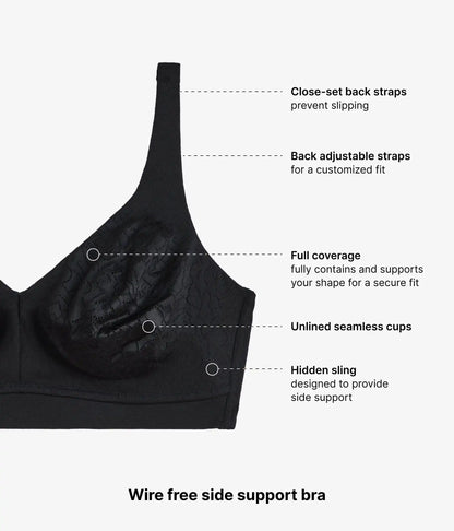 Inside Job™ Wire Free Bra: Black