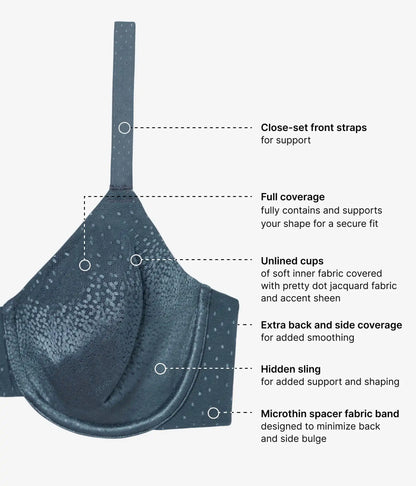 Back Appeal® Underwire Bra: Dark Slate