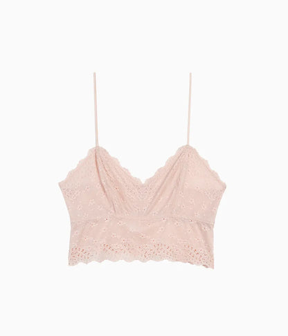 Inspired Eyelet Bralette: Rose Smoke