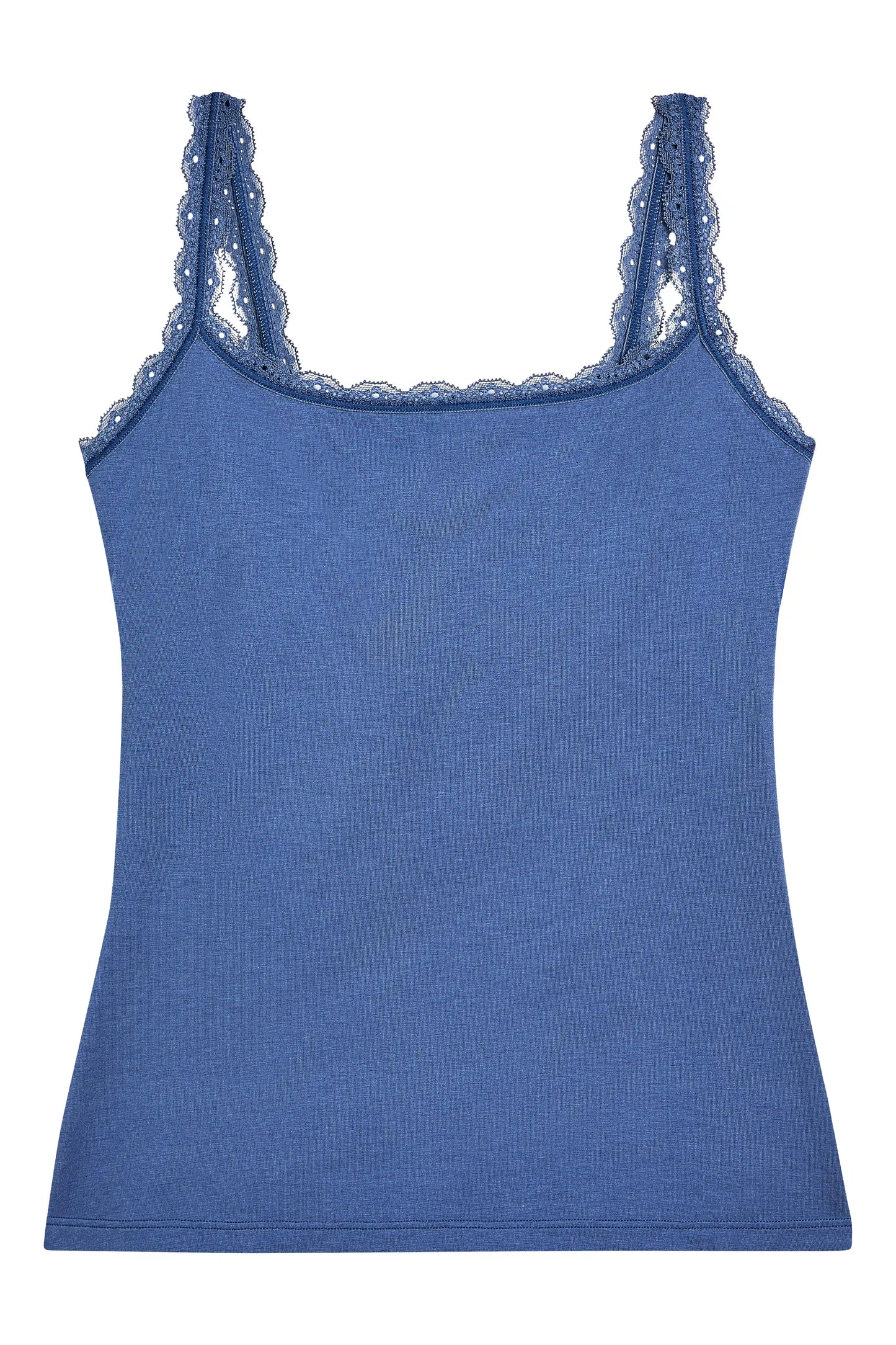 Inspired Eyelet Shelf Bra Cami: Vintage Indigo