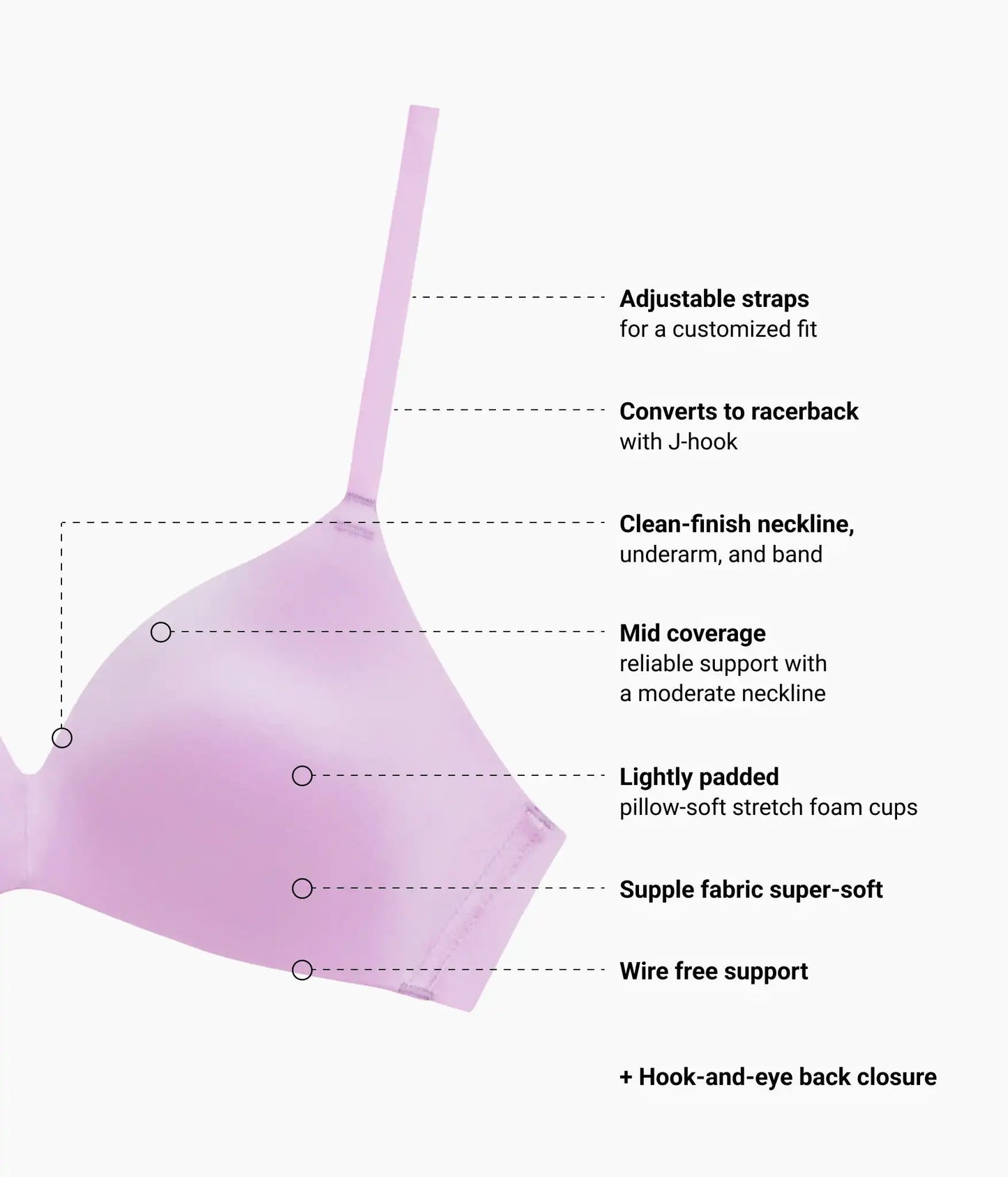 Future Foundation Wire Free T-Shirt Bra: Smoky Grape