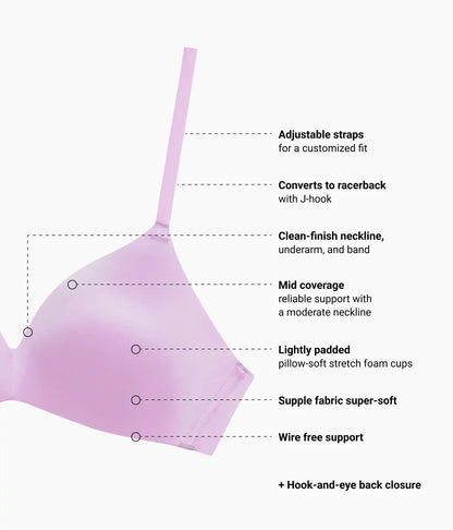Future Foundation Wire Free T-Shirt Bra: Smoky Grape