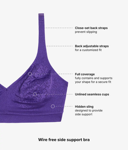 Inside Job™ Wire Free Bra: Purple Indigo