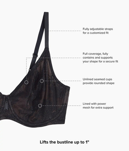 Full Bloom Underwire Bra: Black