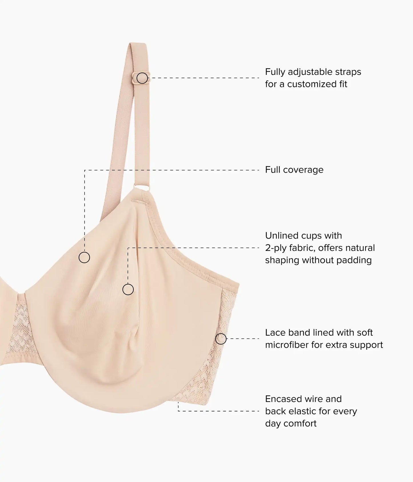 Comfort Within Reach Underwire Bra: Sand
