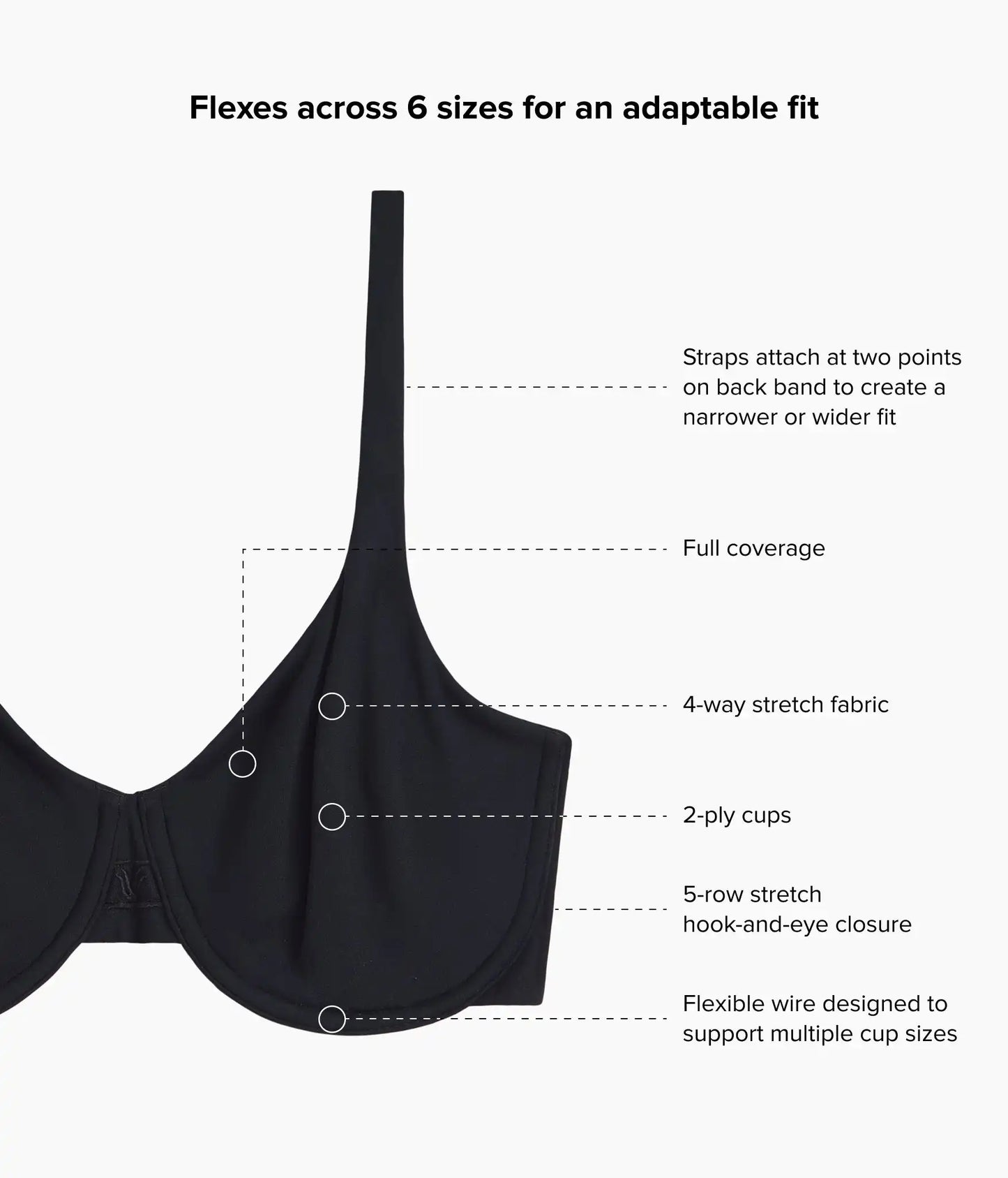 Ever Flexing™ Underwire Bra: Black
