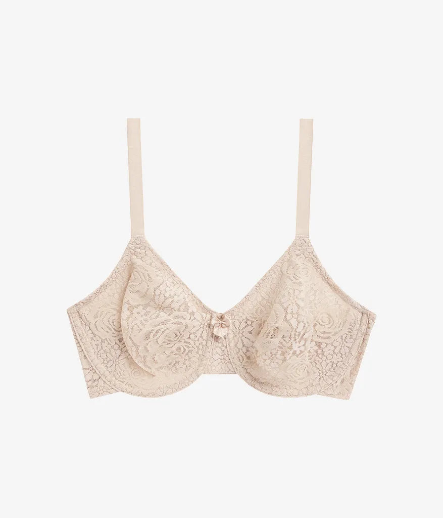 Halo Lace Underwire Bra: Sand